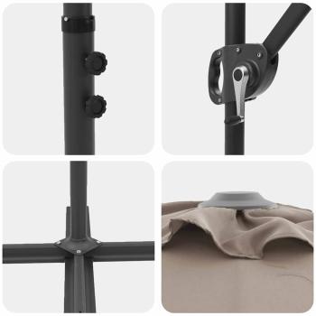 Garten-Kantilever-Pergola mit Schloss Taupe 372 x 198 x 253 cm