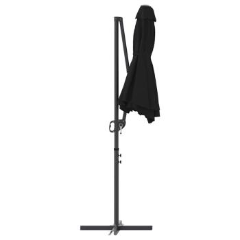 Sonnenschirm Schwarz 372 x 198 x 243 cm Polyester und Aluminium