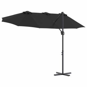 Sonnenschirm Schwarz 372 x 198 x 243 cm Polyester und Aluminium