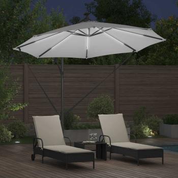 Auskragender Bananenschirm Sandfarbe 294 x 294 x 248 cm