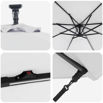 Auskragender Bananenschirm Sandfarbe 294 x 294 x 248 cm