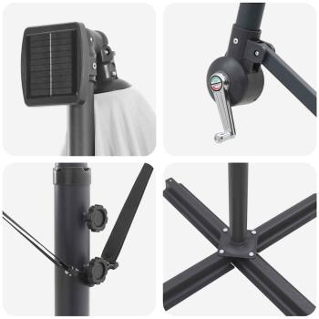 Auskragender Bananenschirm Sandfarbe 294 x 294 x 248 cm