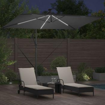 Auskragender Bananenschirm Anthrazit 294 x 200 x 254 cm