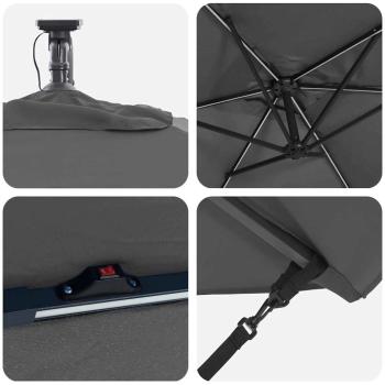 Auskragender Bananenschirm Anthrazit 294 x 200 x 254 cm