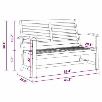 Gartenbank Braun 110 x 64 x 76.5 cm Massives Teakholz