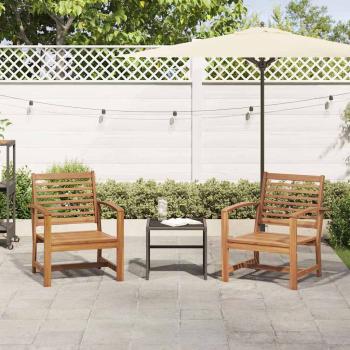 Gartenstühle 2 pcs Braun 60 x 65 x 76.5 cm Massives Teakholz