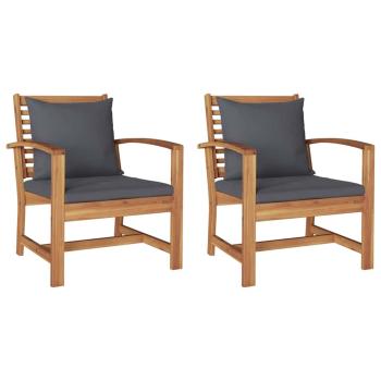 Gartenstühle 2 pcs Braun 60 x 65 x 76.5 cm Massives Teakholz
