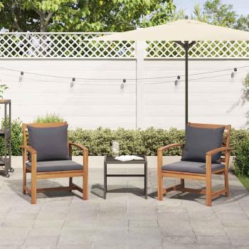 Gartenstühle 2 pcs Braun 60 x 65 x 76.5 cm Massives Teakholz