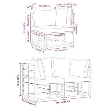 Gartenmöbel-Sets mit Kissen mit Kissen 2 pcs Schwarz und Anthrazit
