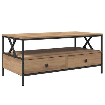 Couchtisch Eiche handwerklich 100 x 51 x 45 cm Holzwerkstoff