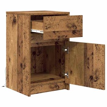 LED Nachttisch Altholz 38 x 34 x 61 cm Holzwerkstoff