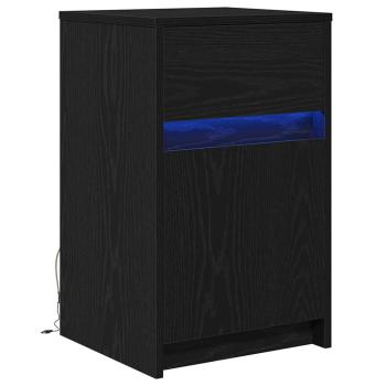 LED Nachttisch Schwarze Eiche 38 x 34 x 61 cm Spanplatte