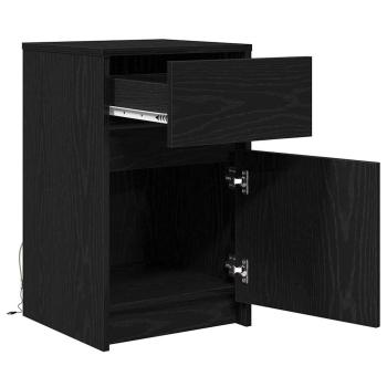 LED Nachttisch Schwarze Eiche 38 x 34 x 61 cm Spanplatte