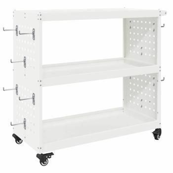 Werkzeugwagen Weiß 75 x 35 x 73 cm Pulverbeschichteter Stahl