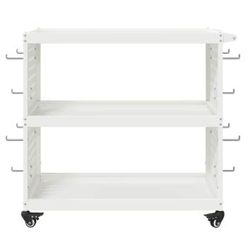 Werkzeugwagen Weiß 75 x 35 x 73 cm Pulverbeschichteter Stahl