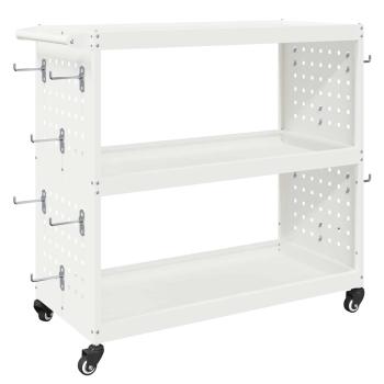Werkzeugwagen Weiß 75 x 35 x 73 cm Pulverbeschichteter Stahl