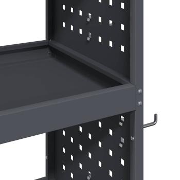 Werkzeugwagen mit Regal mit Rad mit Speicher Anthrazit 75 x 35 x 73 cm Metall