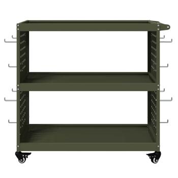 Werkzeugwagen mit Regal mit Rad mit Speicher Olivgrün 75 x 35 x 73 cm
