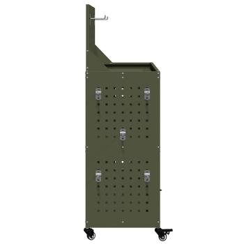 Werkzeugwagen mit Regal mit Rad mit Speicher Olivgrün 65 x 35 x 111 cm
