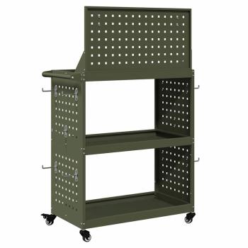 Werkzeugwagen mit Regal mit Rad mit Speicher Olivgrün 65 x 35 x 111 cm