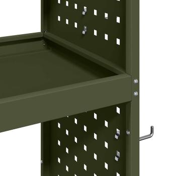 Werkzeugwagen mit Regal mit Rad mit Speicher Olivgrün 65 x 35 x 111 cm