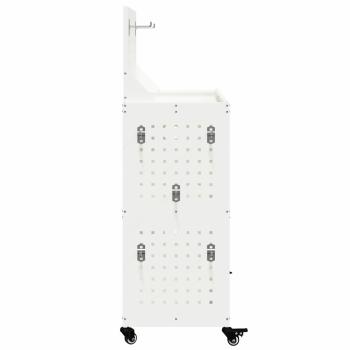 Werkzeugwagen mit Regal mit Rad mit Speicher Weiß 65 x 35 x 111 cm Metall
