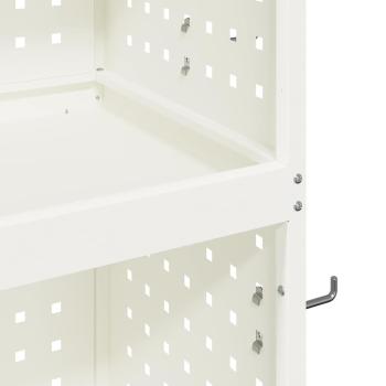 Werkzeugwagen mit Regal mit Rad mit Speicher Weiß 65 x 35 x 111 cm Metall
