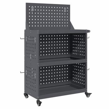 Werkzeugwagen mit Regal mit Rad mit Speicher Anthrazit 65 x 35 x 111 cm