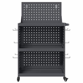 Werkzeugwagen mit Regal mit Rad mit Speicher Anthrazit 65 x 35 x 111 cm