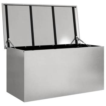 Außenlagerbox mit Speicher Silber 100 x 50.5 x 50 cm Edelstahl