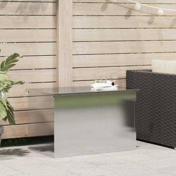 ARDEBO.de - Außenlagerbox mit Speicher Verstellbar Silber 80 x 50.5 x 50 cm Edelstahl
