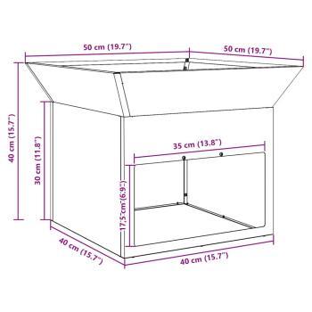 Feuerplatz Schwarz 50 x 50 x 40 cm Stahl