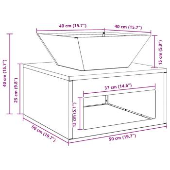 Feuerplatz Schwarz 50 x 50 x 40 cm Stahl