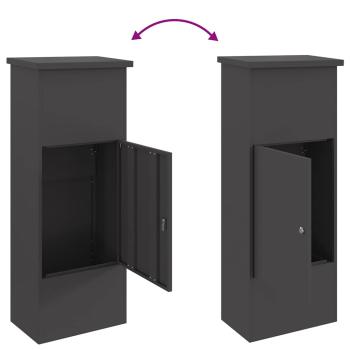 Paketdrop-Box Schwarz 44,5 x 29 x 110,5 cm Stahl