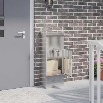 ARDEBO.de - Paketdrop-Box Schwarz 44,5 x 29 x 110,5 cm Edelstahl