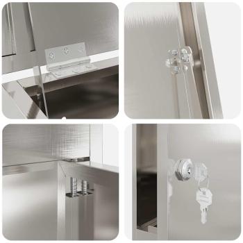 Paketdrop-Box Schwarz 44,5 x 29 x 110,5 cm Edelstahl