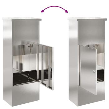 Paketdrop-Box Schwarz 44,5 x 29 x 110,5 cm Edelstahl