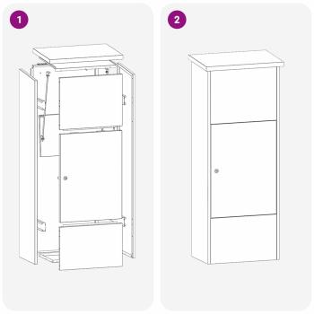 Paketdrop-Box Schwarz 44,5 x 29 x 110,5 cm Edelstahl