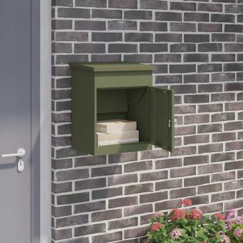 ARDEBO.de - Paketdrop-Box Olivgrün 44 x 35 x 59 cm Stahl