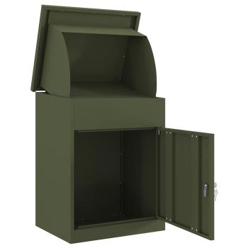 Paketdrop-Box Olivgrün 44 x 35 x 59 cm Stahl