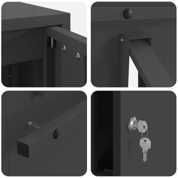 Briefkasten Schwarz 30 x 23 x 55 cm Stahl