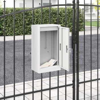 ARDEBO.de - Briefkasten Weiß 30 x 23 x 55 cm Stahl