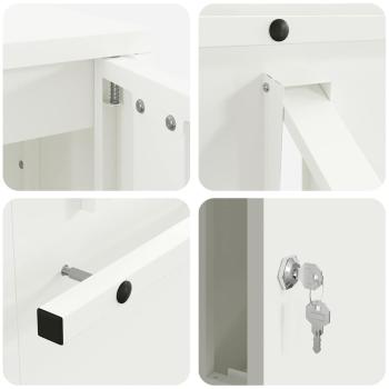 Briefkasten Weiß 30 x 23 x 55 cm Stahl