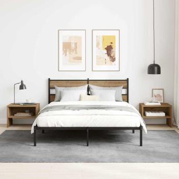 ARDEBO.de - Nachttisch Eiche handwerklich 40 x 30 x 30 cm Holzwerkstoff