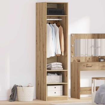 ARDEBO.de - Kleiderschrank mit Regal mit Speicher Eiche handwerklich 50 x 50 x 200 cm