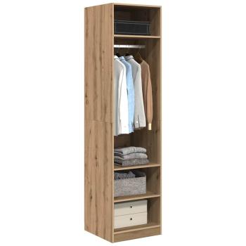 Kleiderschrank mit Regal mit Speicher Eiche handwerklich 50 x 50 x 200 cm