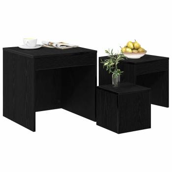 Kaffee-Tische 3 pcs Schwarze Eiche 45 x 45 x 45 cm