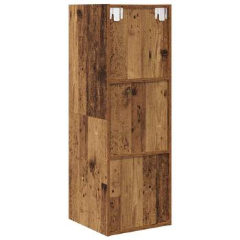 ARDEBO.de - TV-Schränk mit Regal Wandmontiert mit Speicher Altholz 37 x 37 x 107 cm Holzwerkstoff