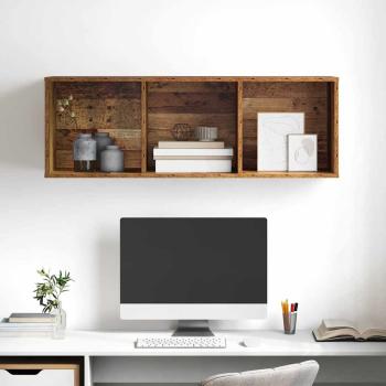 TV-Schränk mit Regal Wandmontiert mit Speicher Altholz 37 x 37 x 107 cm Holzwerkstoff