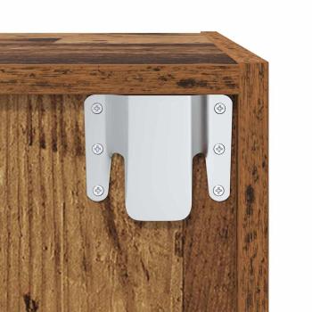 TV-Schränk mit Regal Wandmontiert mit Speicher Altholz 37 x 37 x 107 cm Holzwerkstoff